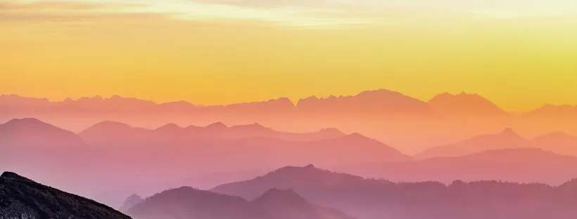 Orange Sunset over Mountains