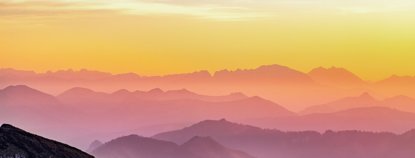 Orange Sunset over Mountains