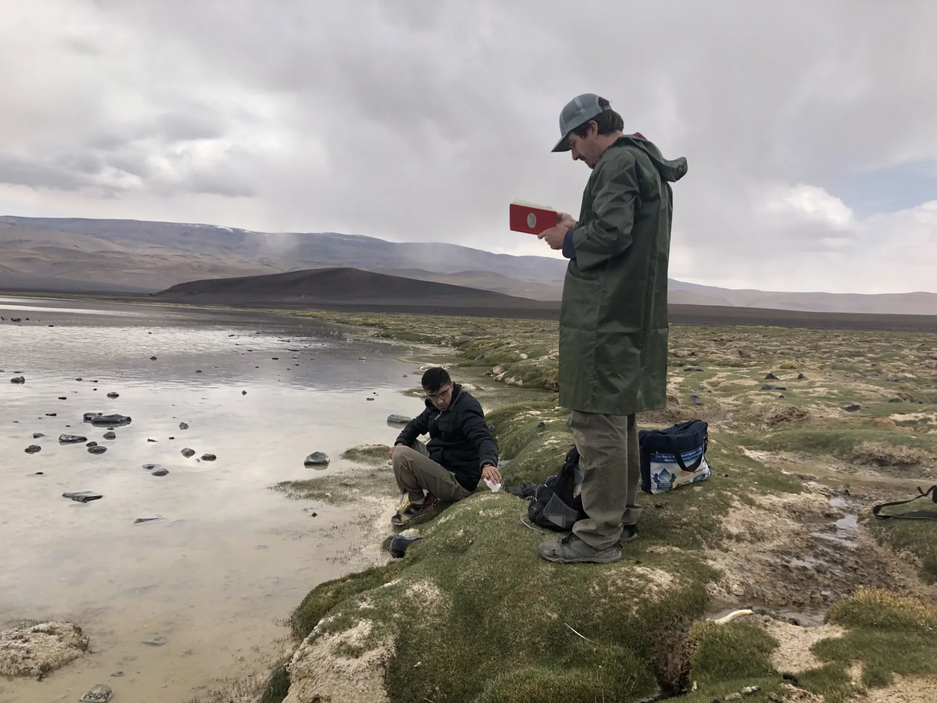 Taking water samples
