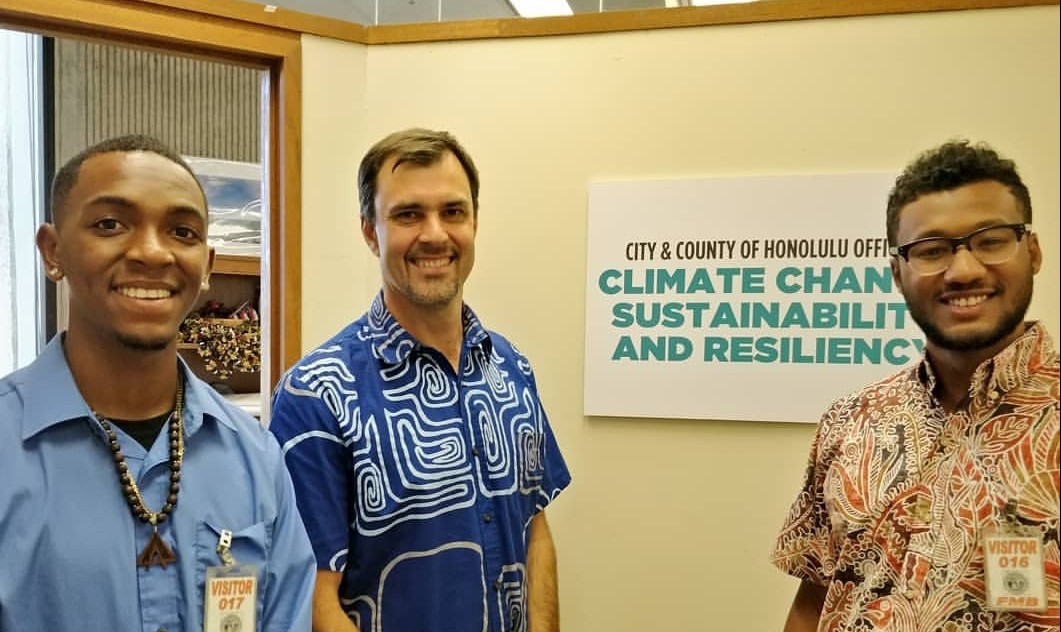 AC4 Communications Coordinator with members of the Climate Change, Sustainability, and Resilience office in Honolulu for the WKCR Podcast Interview