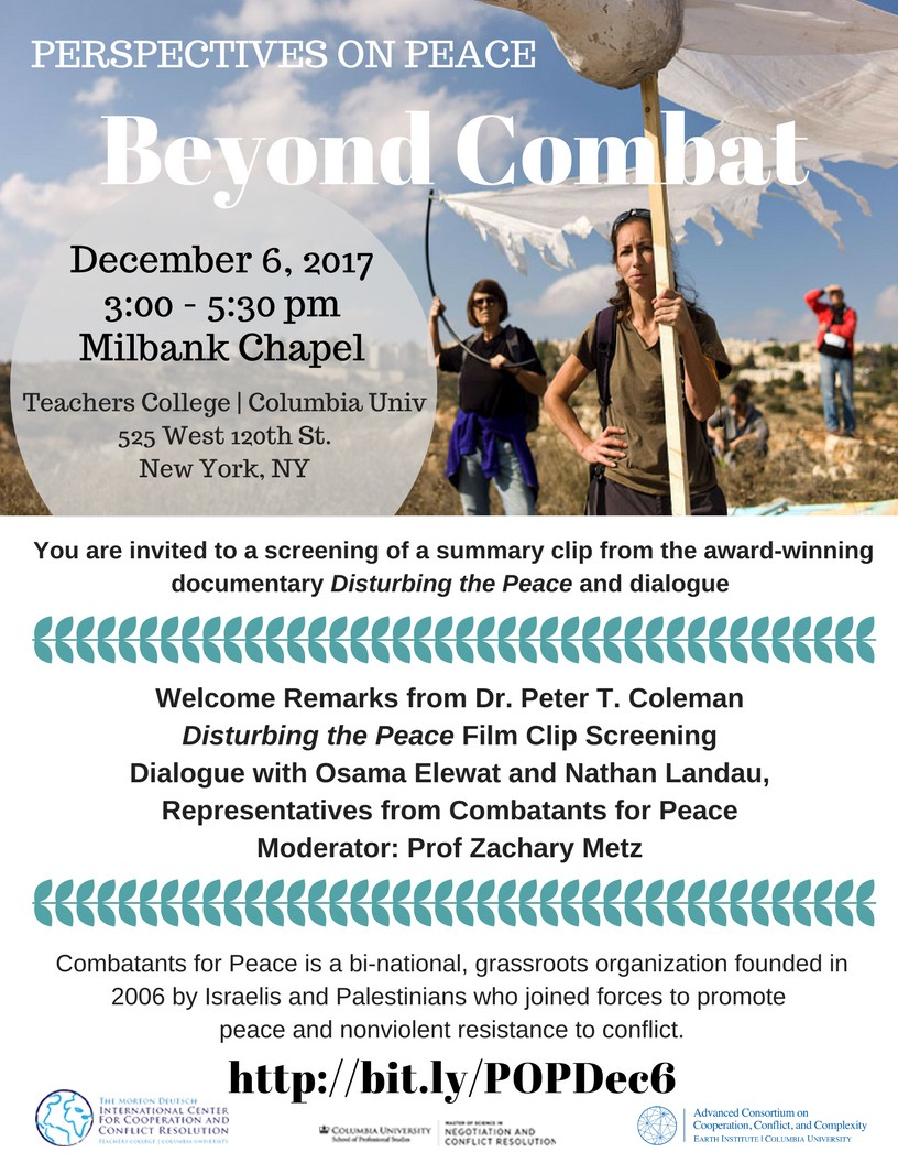 Flyer for the event "Beyond Combat" Documentary screening