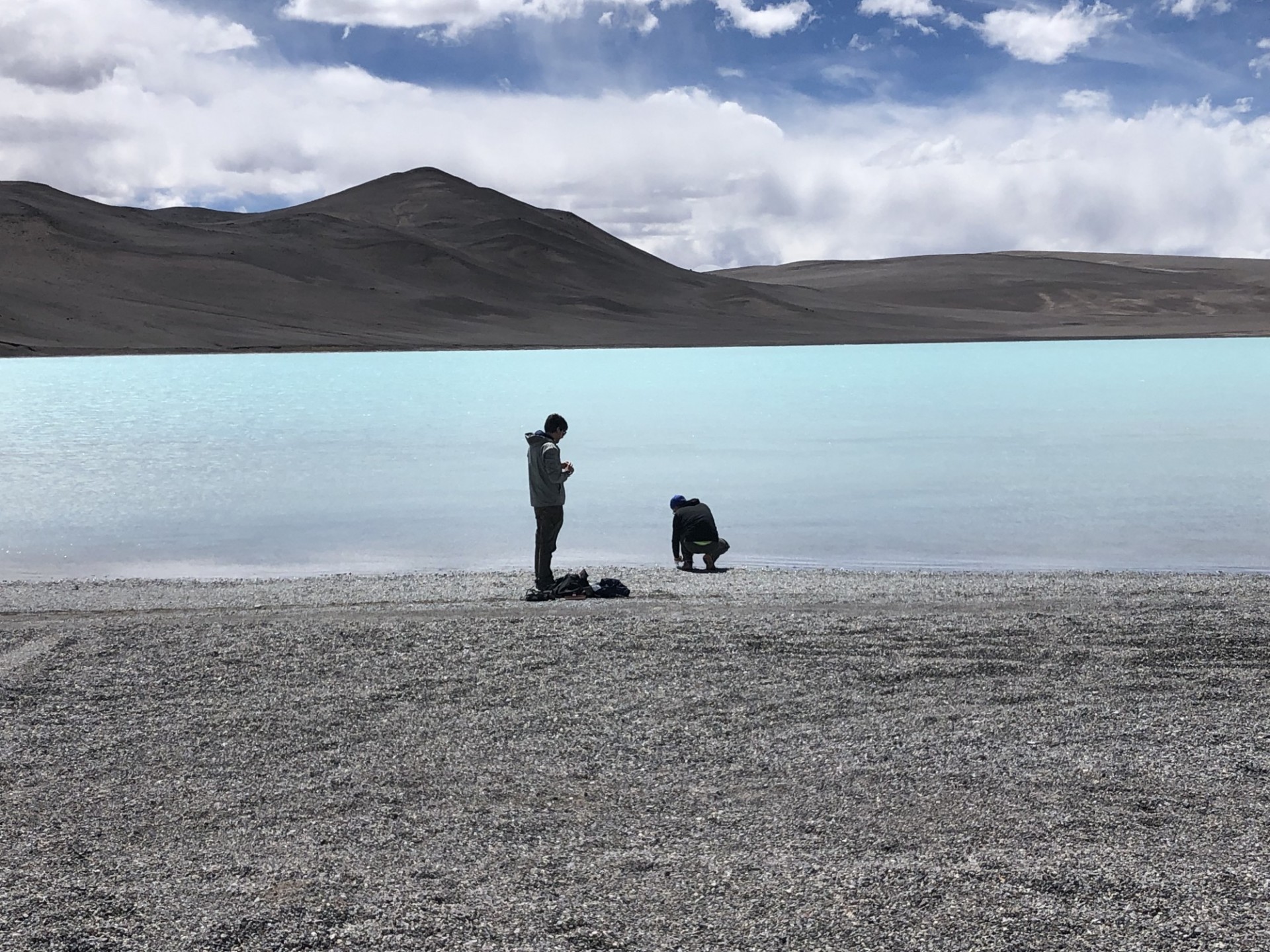 Taking water samples in Argentina