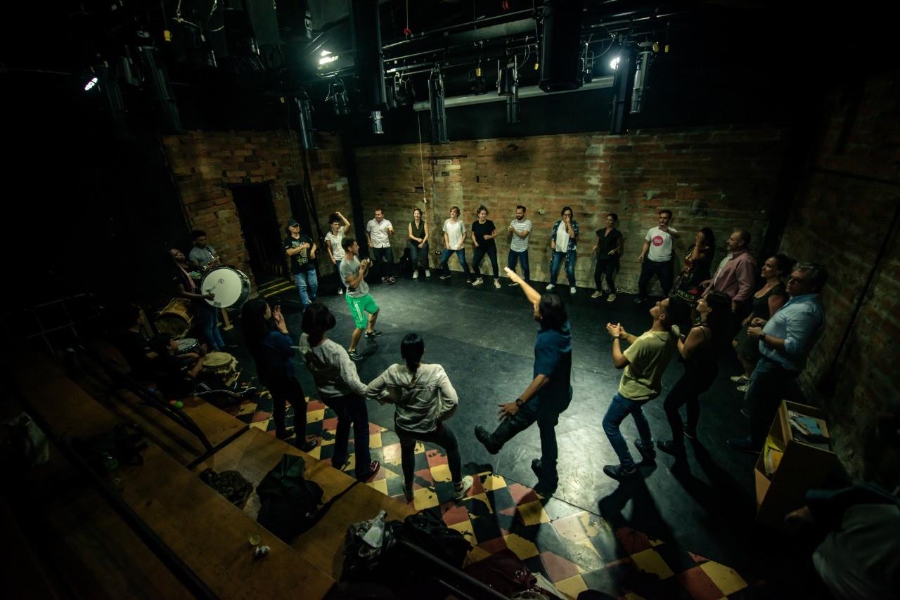 Dancing sensing and feeling workshop among youth leaders in Medellin, Colombia