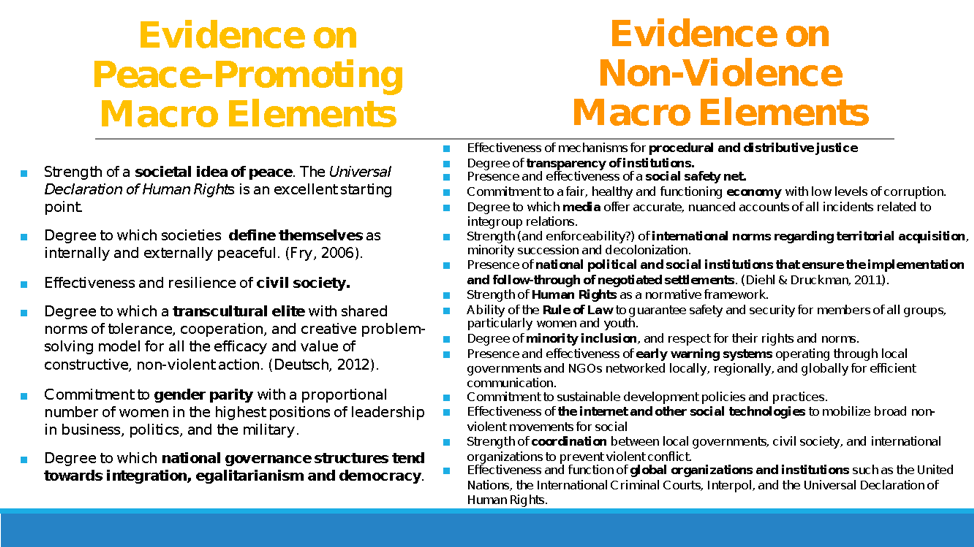 Sustaining Peace Project elements part 3