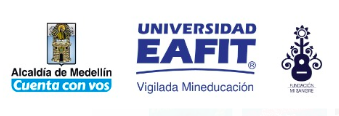 Logos of partners for the Social Lab Castilla: Alcaladia de Medellin, Universidad EAFIT, and Funacion Mi Sangre