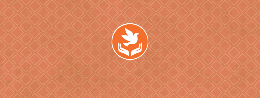 Women, Peace, and Security program logo over printed orange background